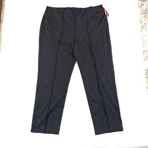 Ruby Road Ankle Pants Women's 2X Dark Gray Stretch Stitched Seam Down Pull-On